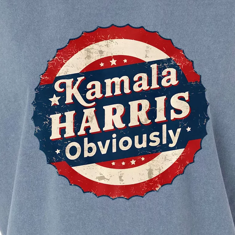 Kamala Harris Obviously Retro 2024 Election Badge Premium Garment-Dyed Women's Muscle Tee