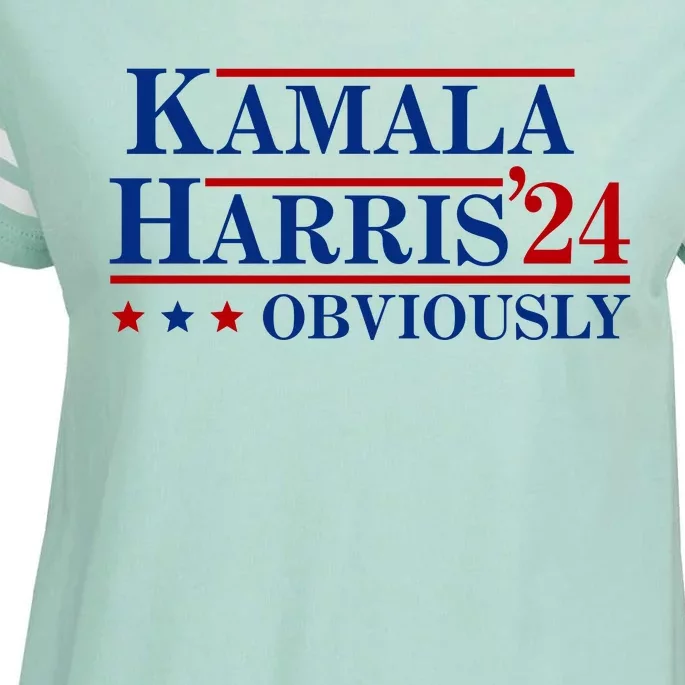 Kamala Harris Obviously 2024 Enza Ladies Jersey Football T-Shirt