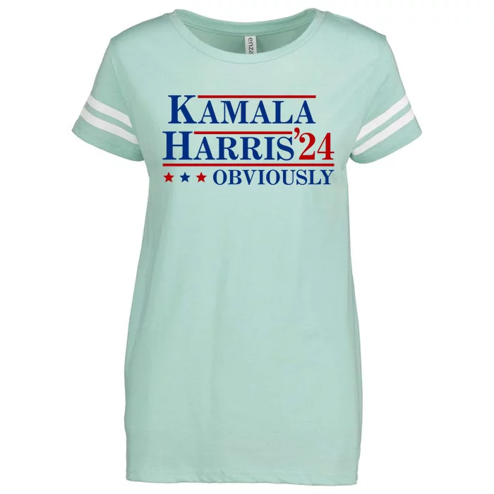 Kamala Harris Obviously 2024 Enza Ladies Jersey Football T-Shirt