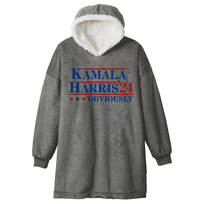 Kamala Harris Obviously 2024 Hooded Wearable Blanket