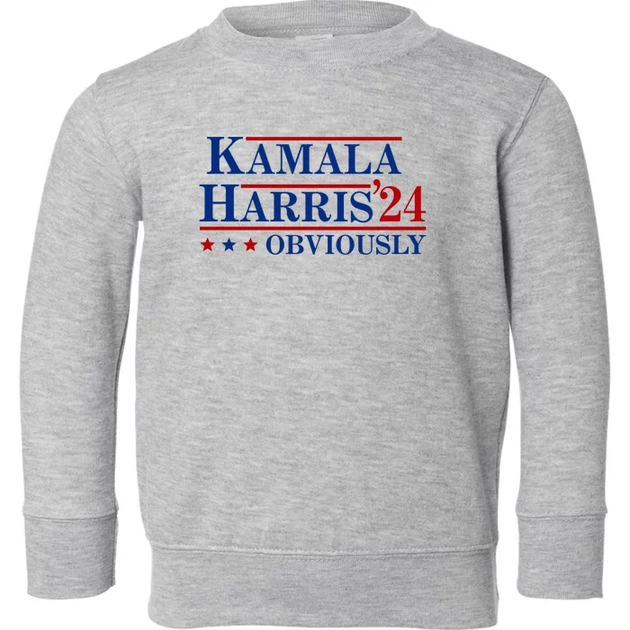 Kamala Harris Obviously 2024 Toddler Sweatshirt