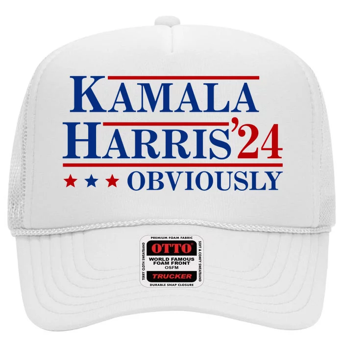 Kamala Harris Obviously 2024 High Crown Mesh Trucker Hat