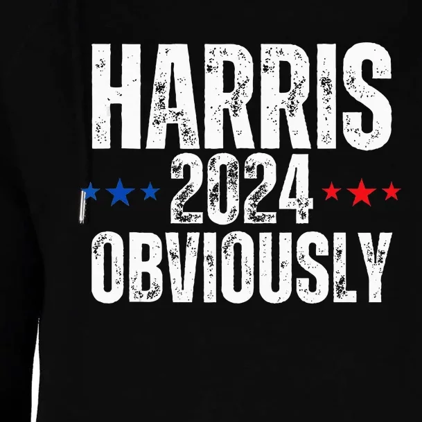 Kamala Harris Obviously A Vote For President 2024 Womens Funnel Neck Pullover Hood