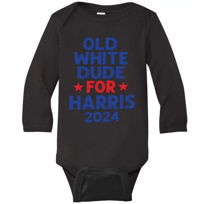 Kamala Harris Old White Dudes For Harris Funny Political Baby Long Sleeve Bodysuit