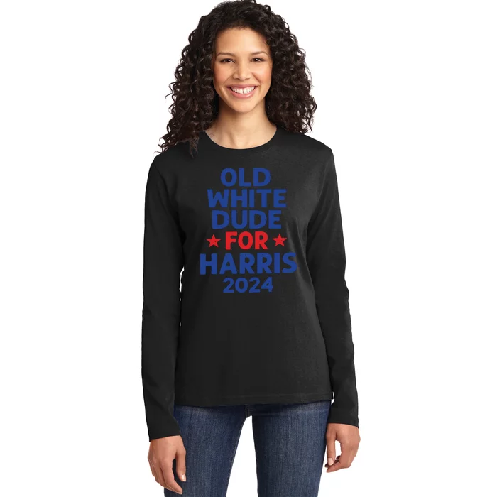 Kamala Harris Old White Dudes For Harris Funny Political Ladies Long Sleeve Shirt