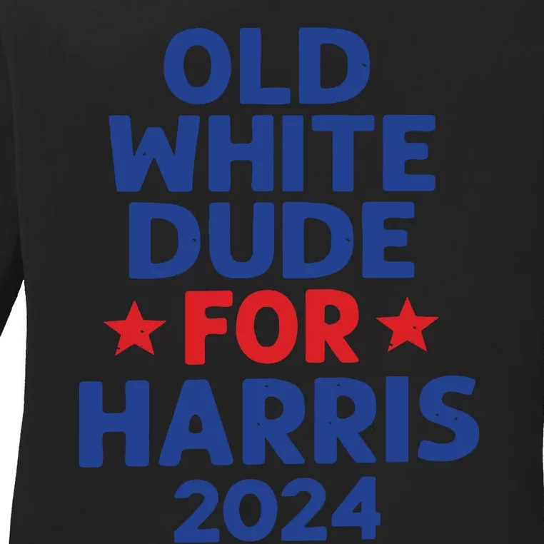 Kamala Harris Old White Dudes For Harris Funny Political Ladies Long Sleeve Shirt