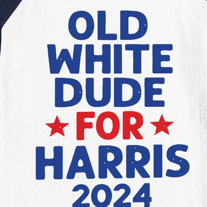 Kamala Harris Old White Dudes For Harris Funny Political Baseball Sleeve Shirt