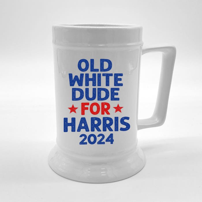 Kamala Harris Old White Dudes For Harris Funny Political Front & Back Beer Stein