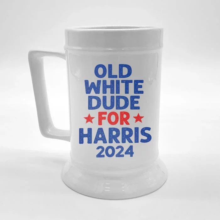 Kamala Harris Old White Dudes For Harris Funny Political Front & Back Beer Stein