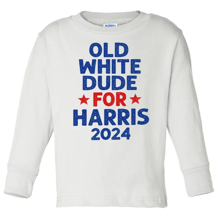 Kamala Harris Old White Dudes For Harris Funny Political Toddler Long Sleeve Shirt