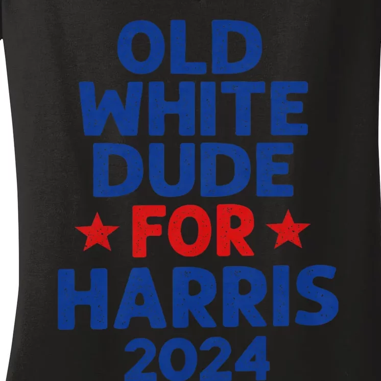 Kamala Harris Old White Dudes For Harris Funny Political Women's V-Neck T-Shirt