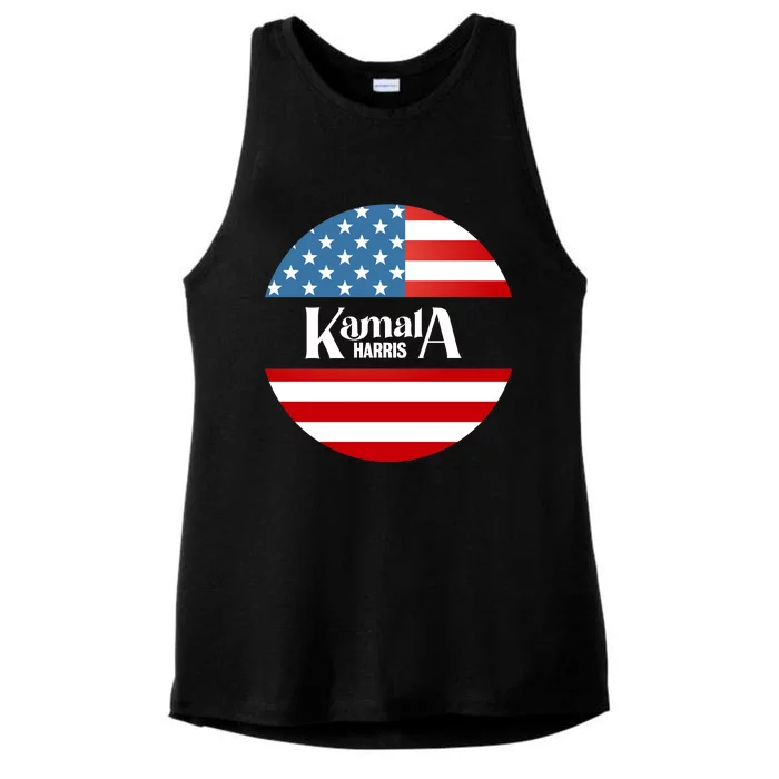 Kamala Harris Patriotic Emblem Ladies Tri-Blend Wicking Tank