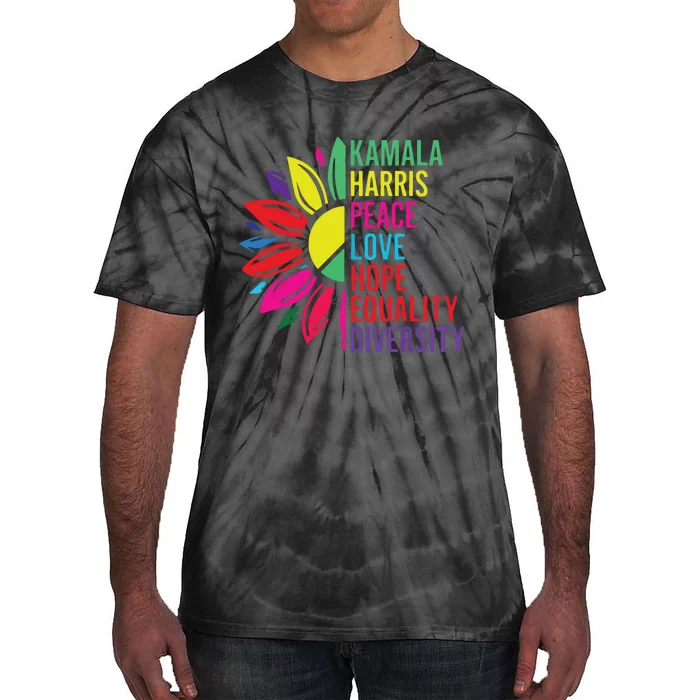 Kamala Harris Peace Love Equality Hope Diversity Tie-Dye T-Shirt