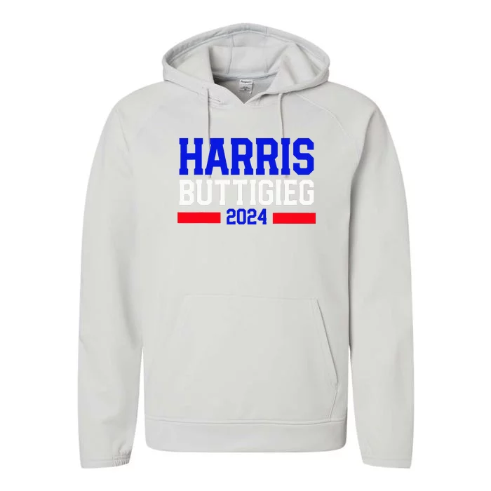 Kamala Harris Pete Buttigieg 2024 Usa President Performance Fleece Hoodie