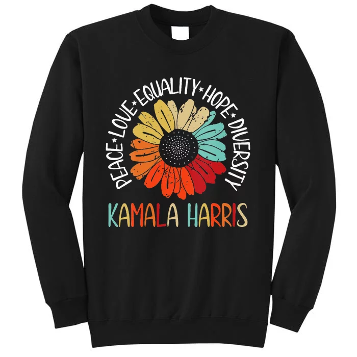 Kamala Harris Peace Love Equality Hope Diversity Tall Sweatshirt