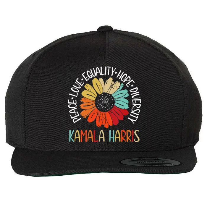 Kamala Harris Peace Love Equality Hope Diversity Wool Snapback Cap