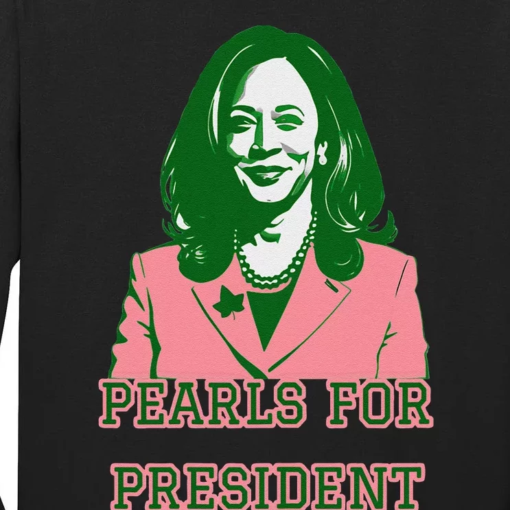 Kamala Harris Pin.K & Green Presidential Run For President Tall Long Sleeve T-Shirt