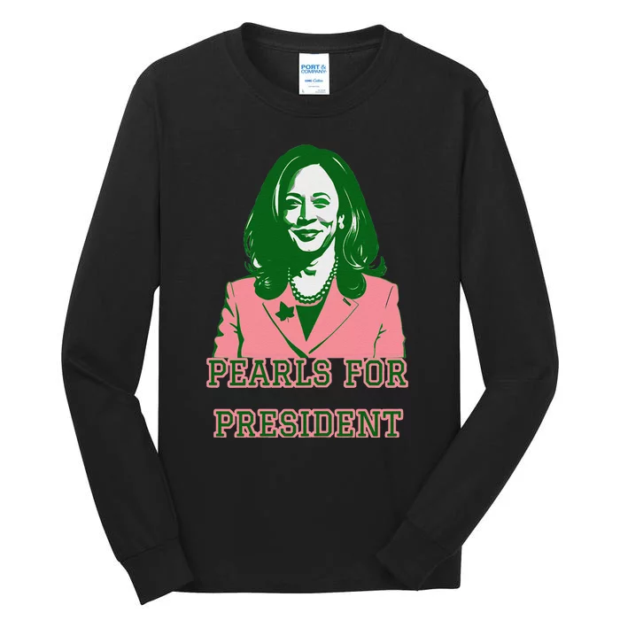 Kamala Harris Pin.K & Green Presidential Run For President Tall Long Sleeve T-Shirt