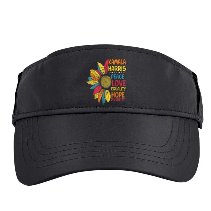 Kamala Harris Peace Love Equality Hope Diversity Adult Drive Performance Visor