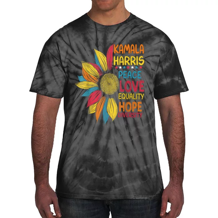 Kamala Harris Peace Love Equality Hope Diversity Tie-Dye T-Shirt