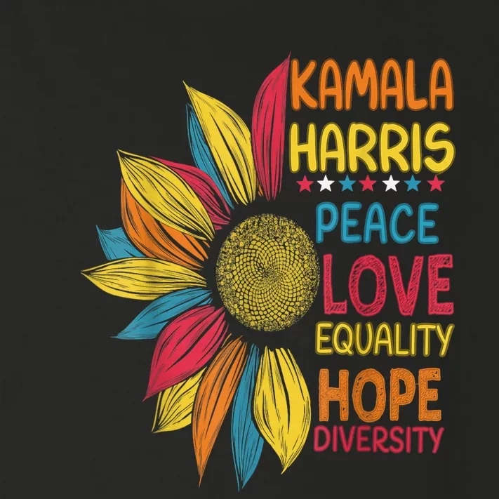 Kamala Harris Peace Love Equality Hope Diversity Toddler Long Sleeve Shirt