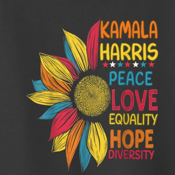 Kamala Harris Peace Love Equality Hope Diversity Toddler T-Shirt