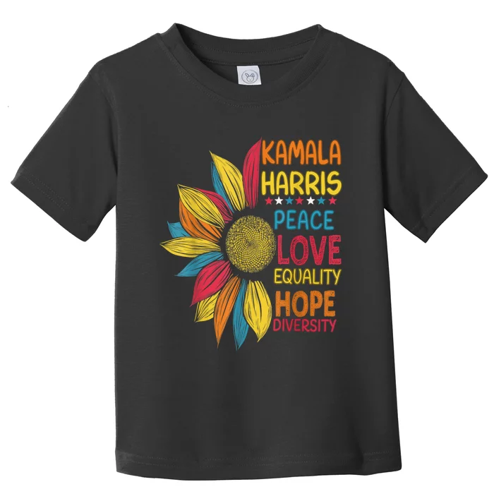 Kamala Harris Peace Love Equality Hope Diversity Toddler T-Shirt