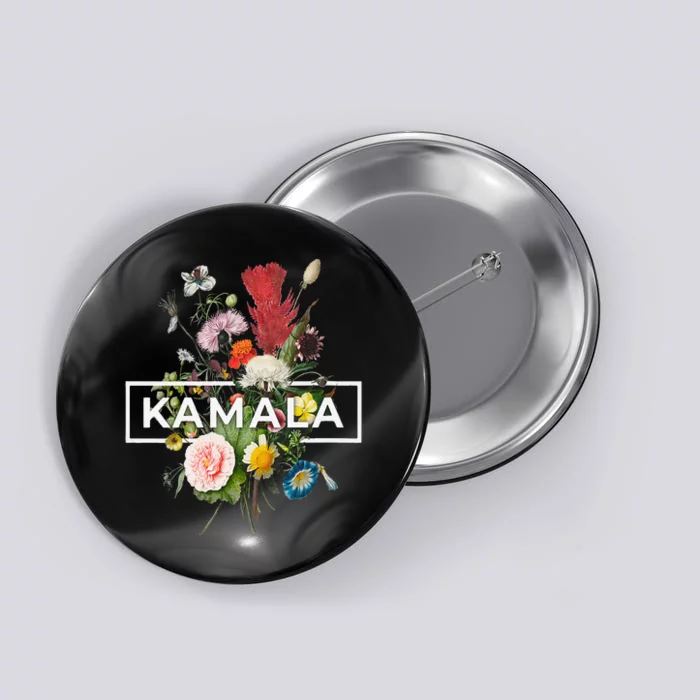 Kamala Harris Pretty Floral Flowers For Women Harris 2024 Button