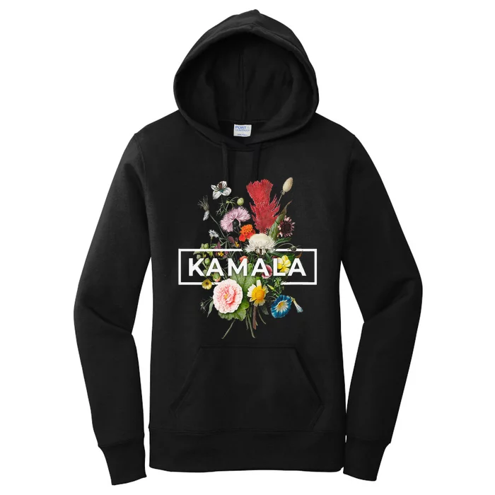 Kamala Harris Pretty Floral Flowers For Women Harris 2024 Women's Pullover Hoodie