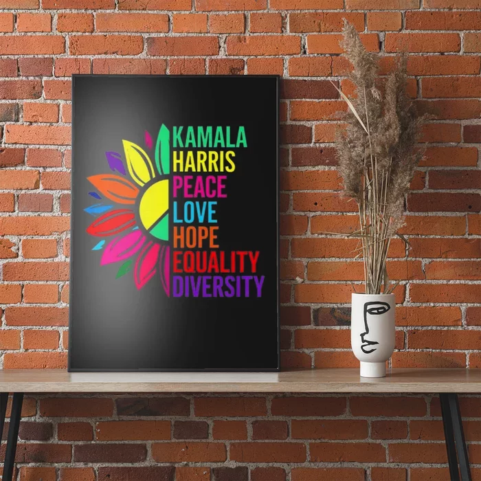 Kamala Harris Peace Love Equality Hope Diversity Poster