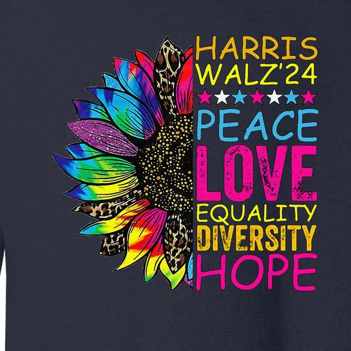 Kamala Harris Peace Love Equality Hope Diversity Toddler Sweatshirt