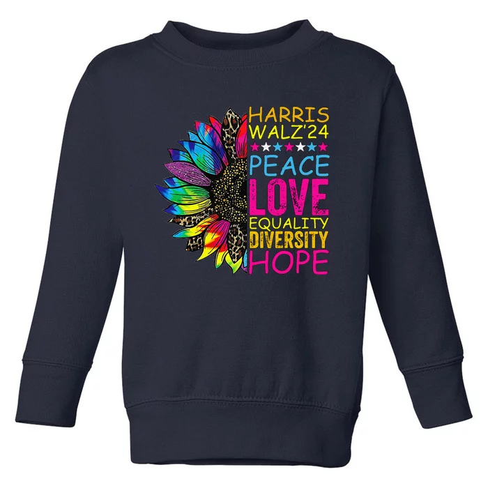 Kamala Harris Peace Love Equality Hope Diversity Toddler Sweatshirt