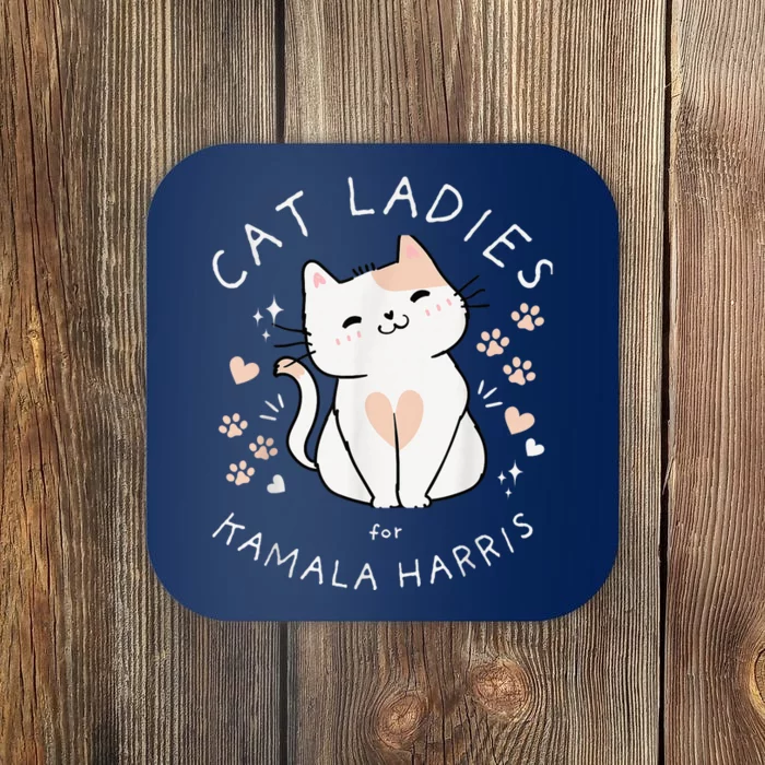 Kamala Harris Project Coconut Tree For President Cat Ladies For Kamala Harris Coaster