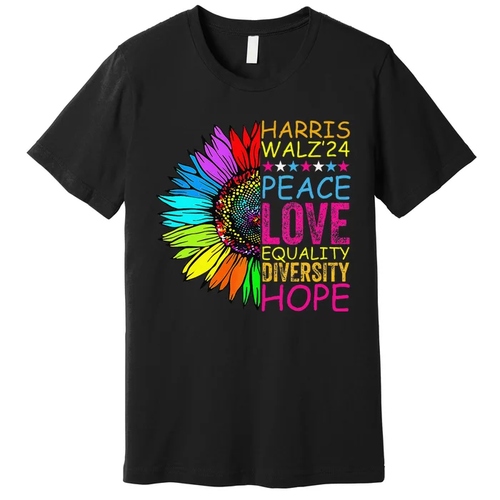 Kamala Harris Peace Love Equality Hope Diversity Premium T-Shirt