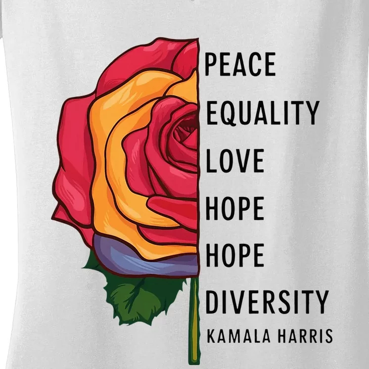 Kamala Harris Peace Love Equality Hope Diversity Women's V-Neck T-Shirt