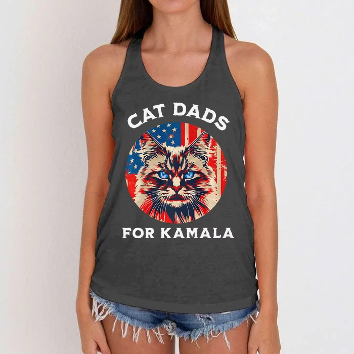 Kamala Harris President 2024 Cat Dads Cat Daddies Gift Women's Knotted Racerback Tank