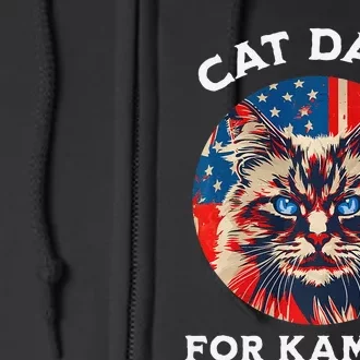 Kamala Harris President 2024 Cat Dads Cat Daddies Gift Full Zip Hoodie