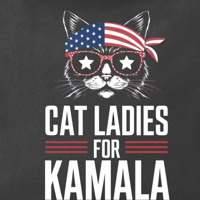 Kamala Harris President 2024 Cat Ladies For Kamala Funny Cat 2024 President Zip Tote Bag