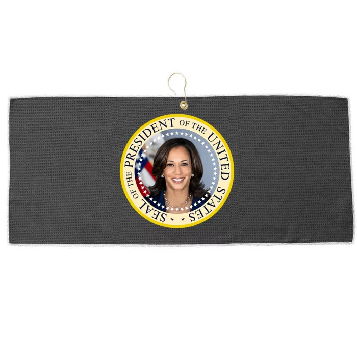 Kamala Harris Presidential Seal Portrait Large Microfiber Waffle Golf Towel