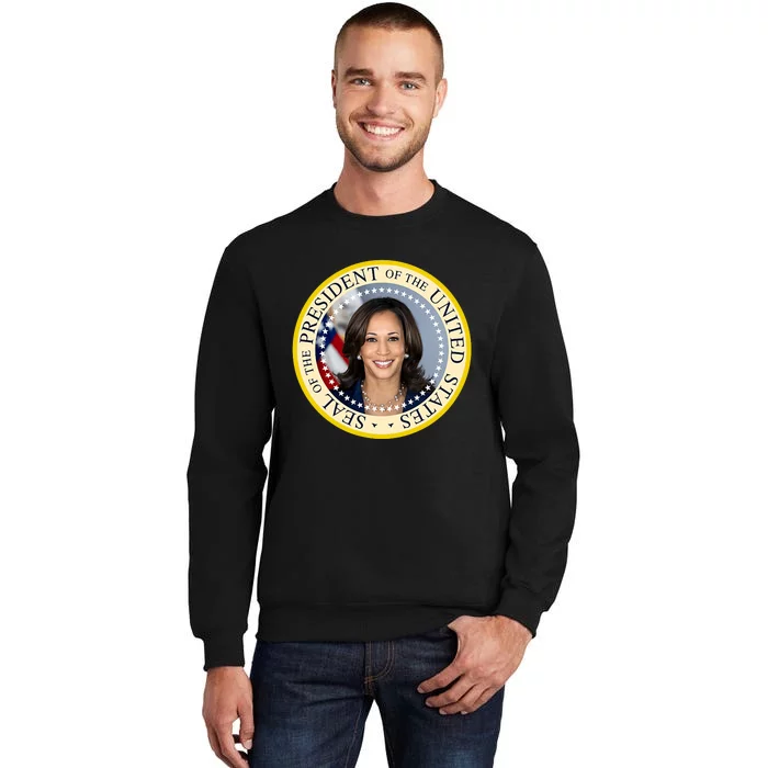 Kamala Harris Presidential Seal Portrait Tall Sweatshirt