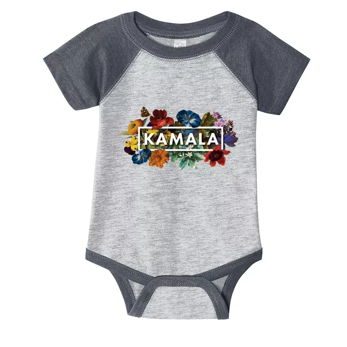 Kamala Harris Pretty Floral Flowers For Women Harris 2024 Infant Baby Jersey Bodysuit