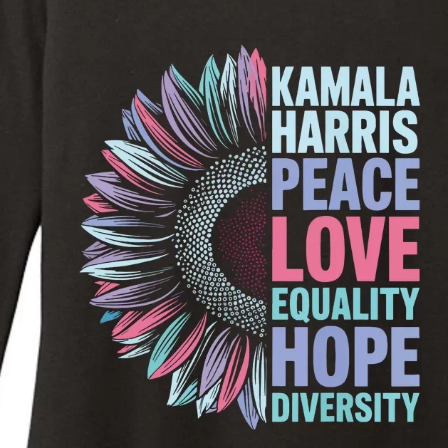 Kamala Harris Peace Love Equality Hope Diversity Womens CVC Long Sleeve Shirt