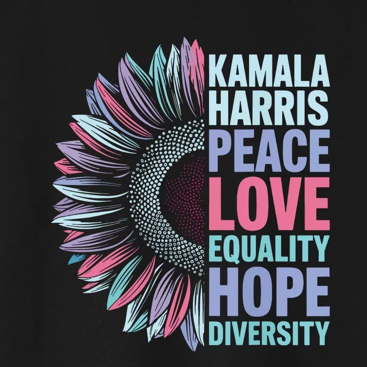 Kamala Harris Peace Love Equality Hope Diversity Women's Crop Top Tee