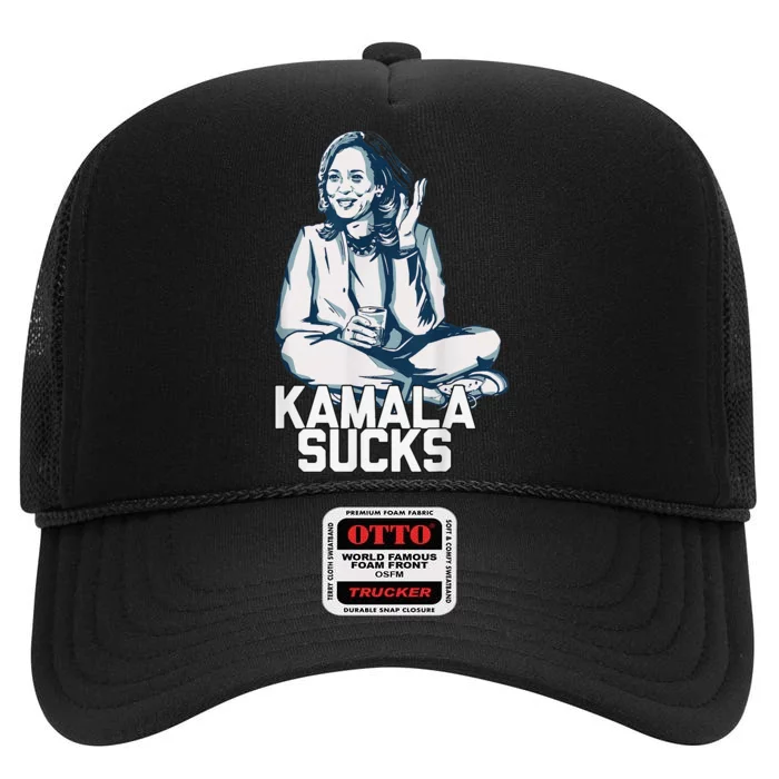 Kamala Harris President Election 2024 Trump Halloween High Crown Mesh Trucker Hat