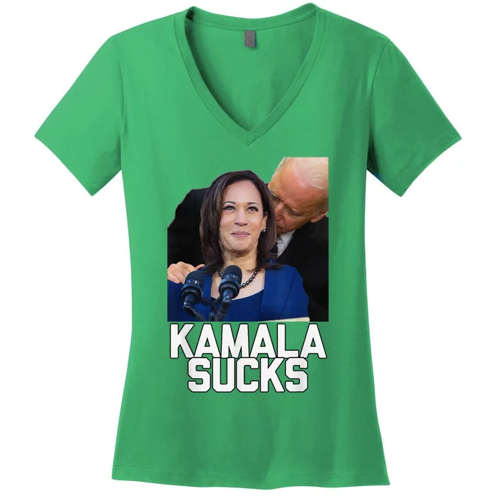 Kamala Harris President Election 2024 Trump Halloween Women's V-Neck T-Shirt