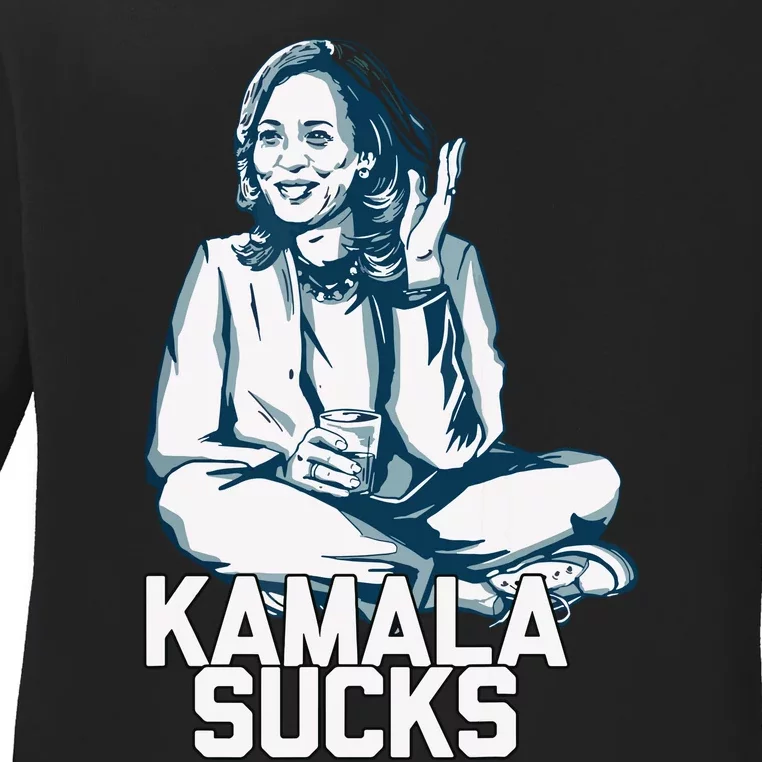 Kamala Harris President Election 2024 Trump Halloween Ladies Long Sleeve Shirt