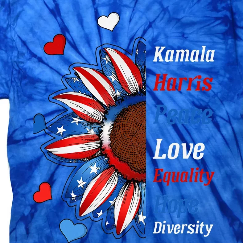 Kamala Harris Peace Love Equality Hope Diversity Tie-Dye T-Shirt