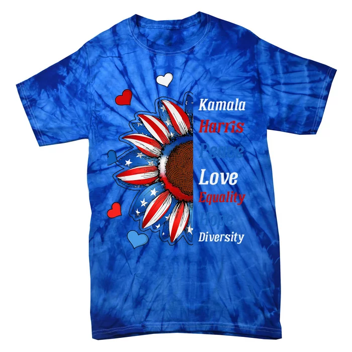 Kamala Harris Peace Love Equality Hope Diversity Tie-Dye T-Shirt