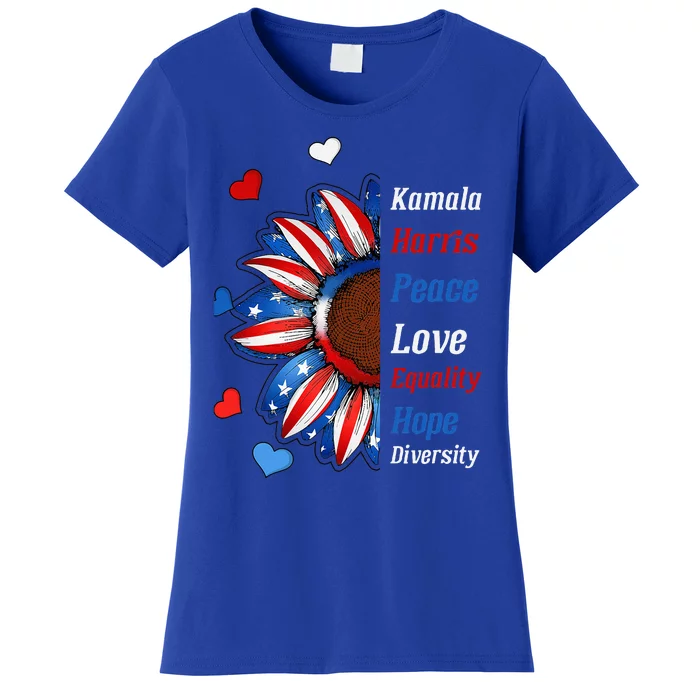 Kamala Harris Peace Love Equality Hope Diversity Women's T-Shirt