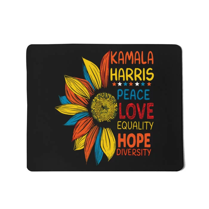 Kamala Harris Peace Love Equality Hope Diversity Mousepad